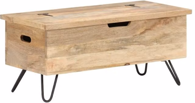 Berkfield Home Industrial Mango Wood Chest in Brown, W/D/H: 90 x 40 x 45 cm – 1