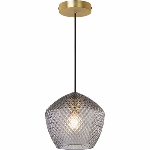 Nordlux Orbiform Sphere Pendant Light in Gold/Brass and Transparent Glass, Diameter: 23 cm