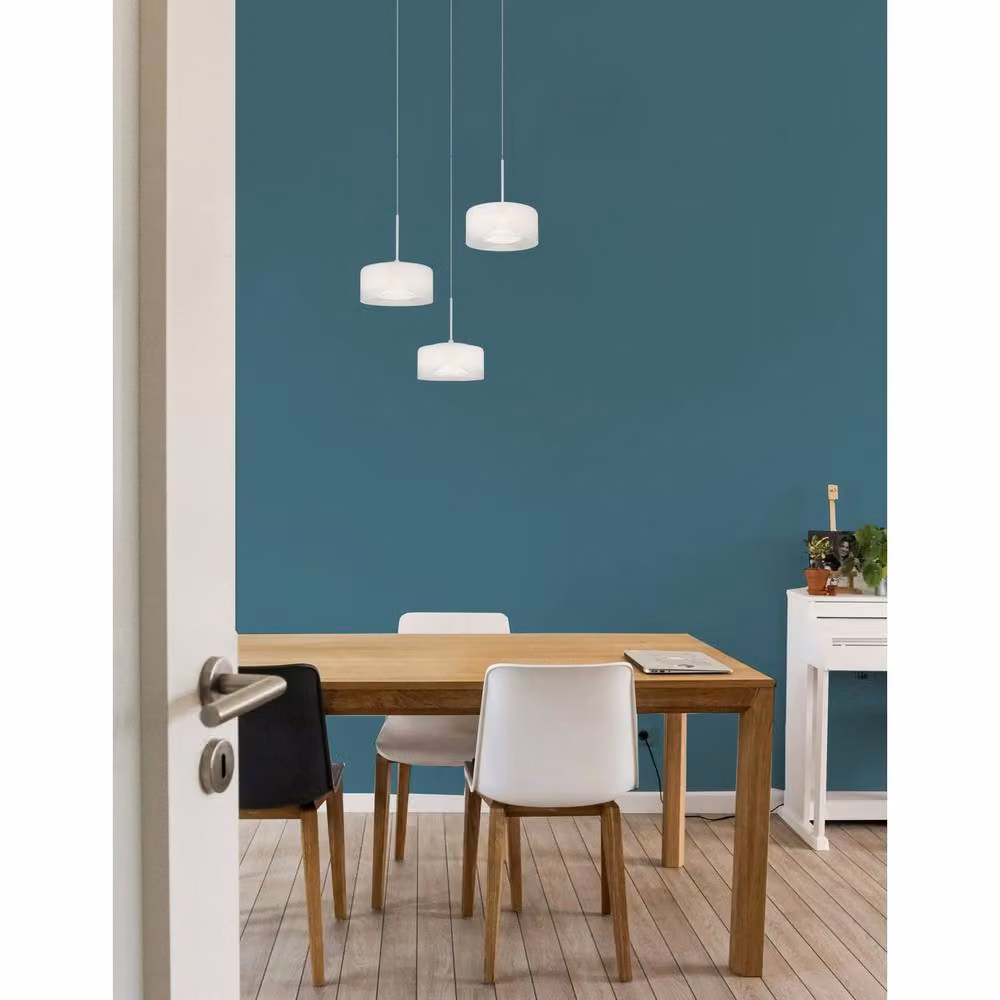 Netlighting Belinda Cluster Pendant Light with White Matt Opal Glass Shades, 3x LED 4000K, Height Adjustable – 3