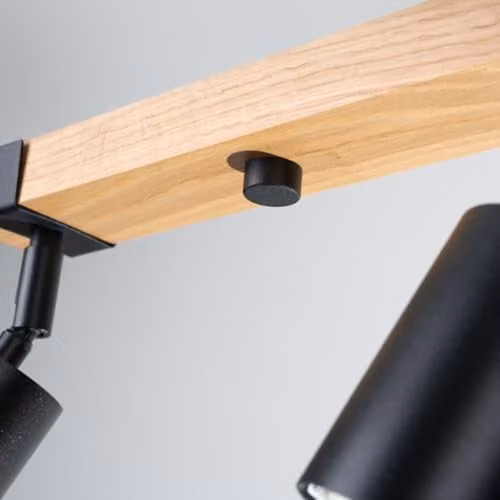 SOLLUX Lighting Fager Plafond Wall Light in Black and Chrome with Wood Accents, H x W x D: 81.3 x 17.2 x 6.2 cm – 4