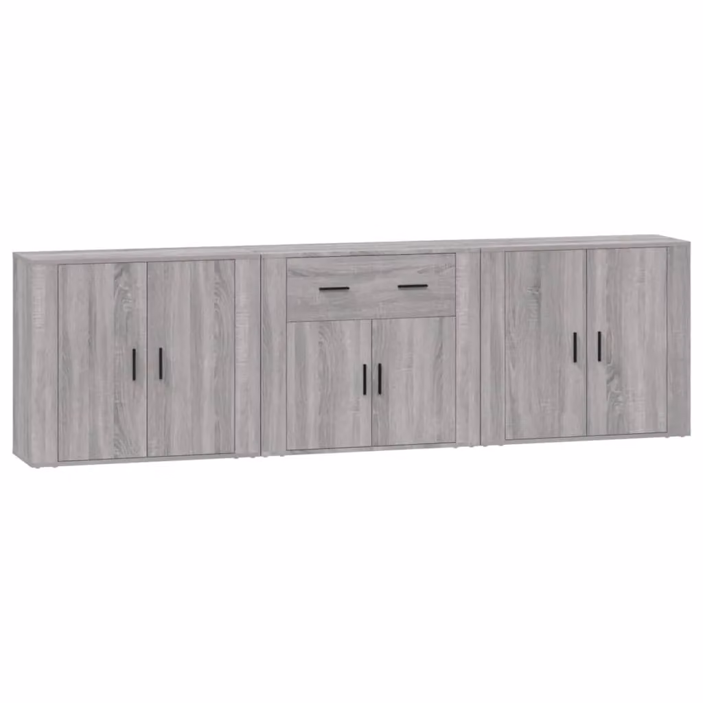 Berkfield Home 3-Piece Sideboard Set in Grey Sonoma Matt Engineered Wood – 2