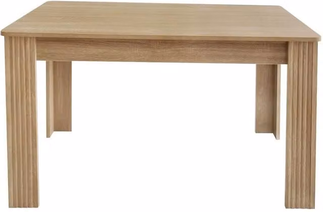 KORVIXA 4 Seater Square Wood Dining Table in Brown, W/D/H: 100 x 100 x 8.5 cm