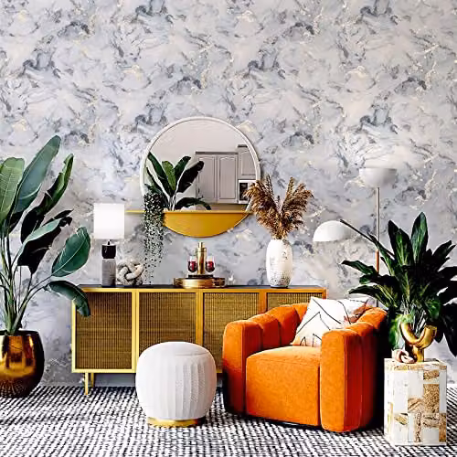 Arthouse Bahia Marble Mono Gold Wallpaper with Metallic Granite Stone Effect – 3