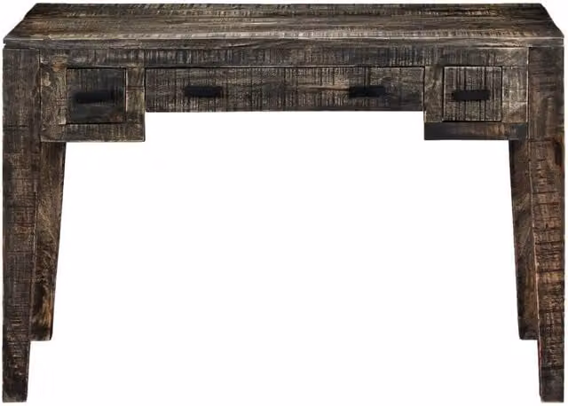 Berkfield Home Elegant Black Writing Desk in Solid Mango Wood, W: 110 cm, D: 50 cm, H: 75 cm