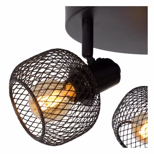 Lucide Maren Dimmable Retro Ceiling Spotlight in Black, Diameter: 37 cm, 3 x E14 – 5