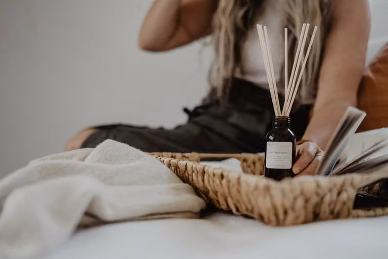 Imvelo Candle Co Definition Reed Diffuser Self Affirmation Coconut and Lime in Amber Glass