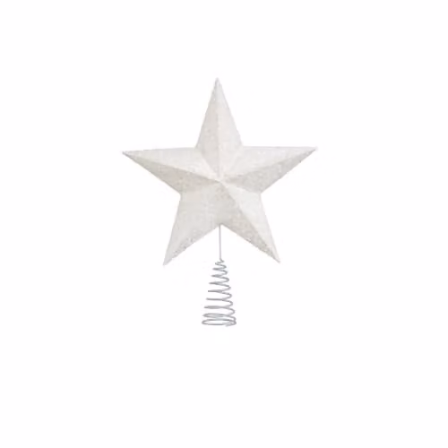 Melody Maison White Sparkly Star Christmas Tree Topper – 2