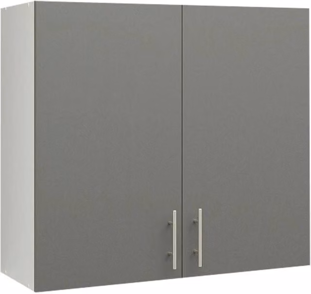 SPETLEK Modern Grey Matt Kitchen Wall Unit with Hinged Doors and Internal Shelves, Width: 80 cm – 1