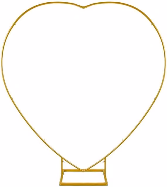 Trimming Shop Gold Heart Shape Freestanding Metal Balloon Arch Stand, Height: 200 cm