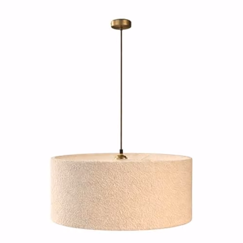 CGC Lighting Petra Modern Cylinder Fabric Lamp Shade in Brown and Beige, Diameter: 45 cm – 1