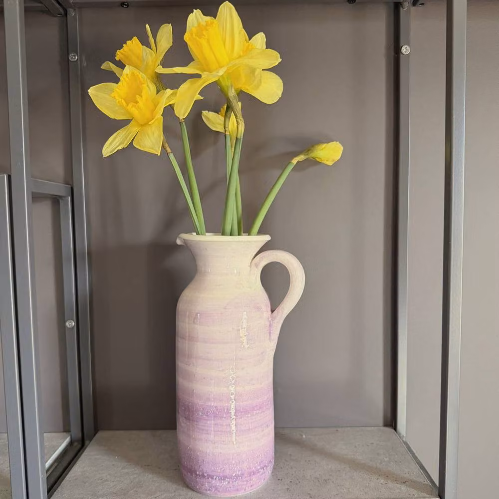 Verano Spanish Ceramics Pastel Beach Rustic Ceramic Jug, 0.5 l, Purple – 2