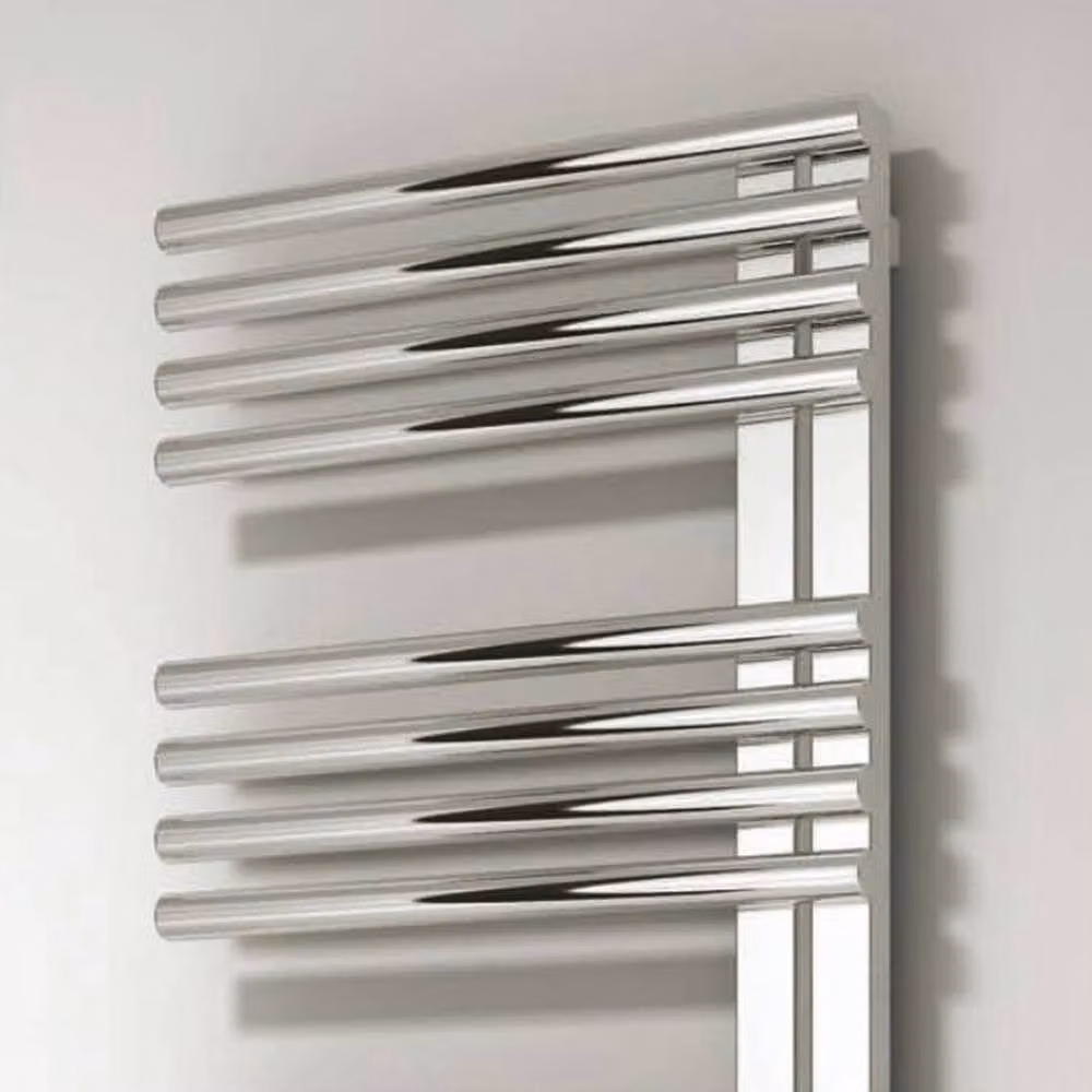 Bathroom Kingdom Adora Stainless Steel Designer Heated Towel Rail in Silver, H: 110.6 cm, W: 50 cm – 3