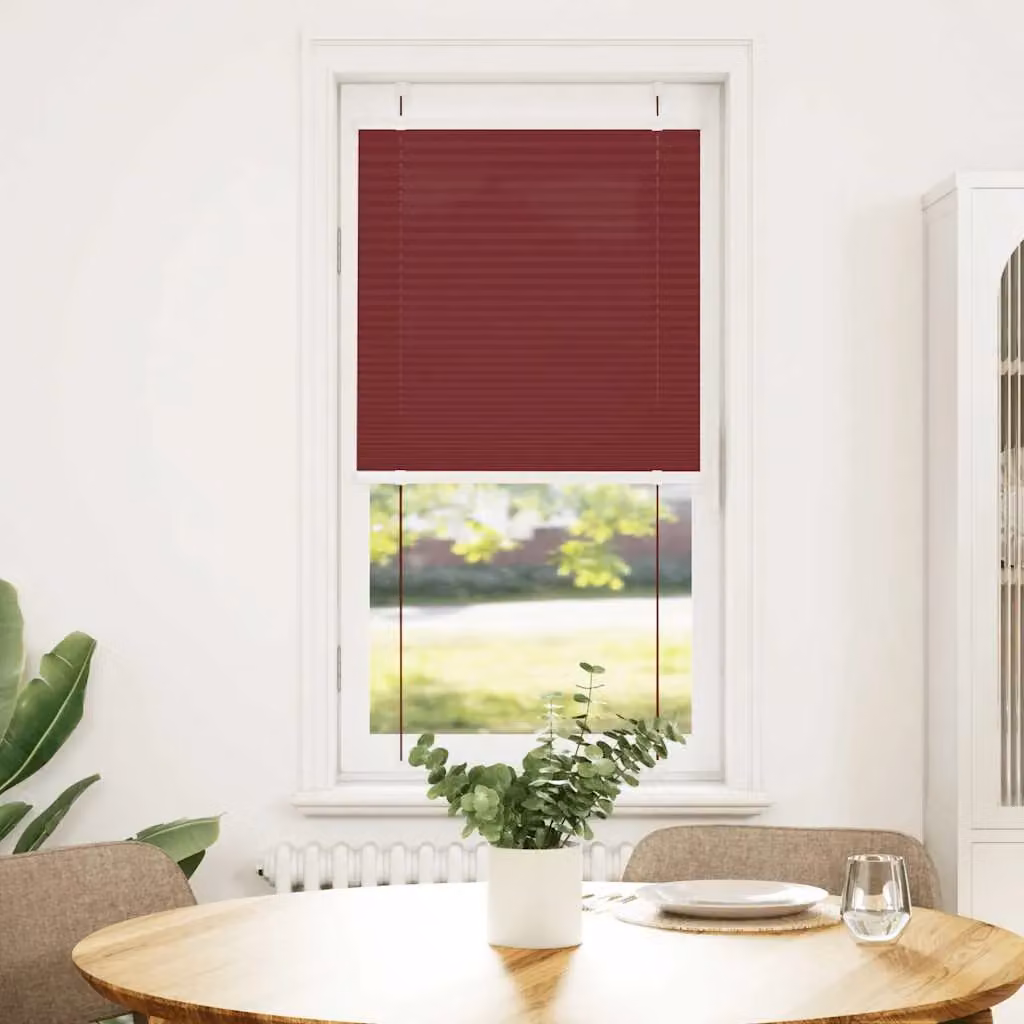 Berkfield Home Single Pleat Corded Blind in Bordeaux Red, W: 64.4 cm, H: 100 cm – 2