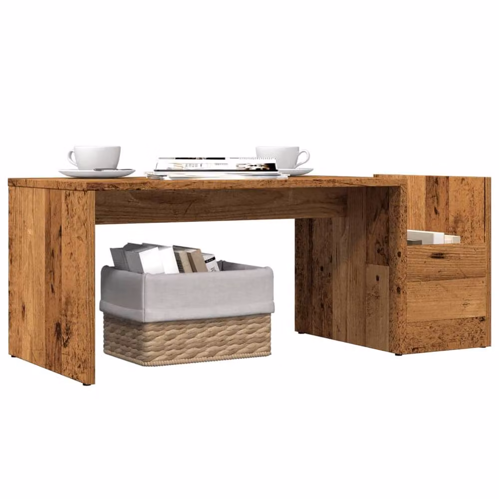 Berkfield Home Old Wood Coffee Table in Brown, W/D/H: 90 x 45 x 35 cm – 3