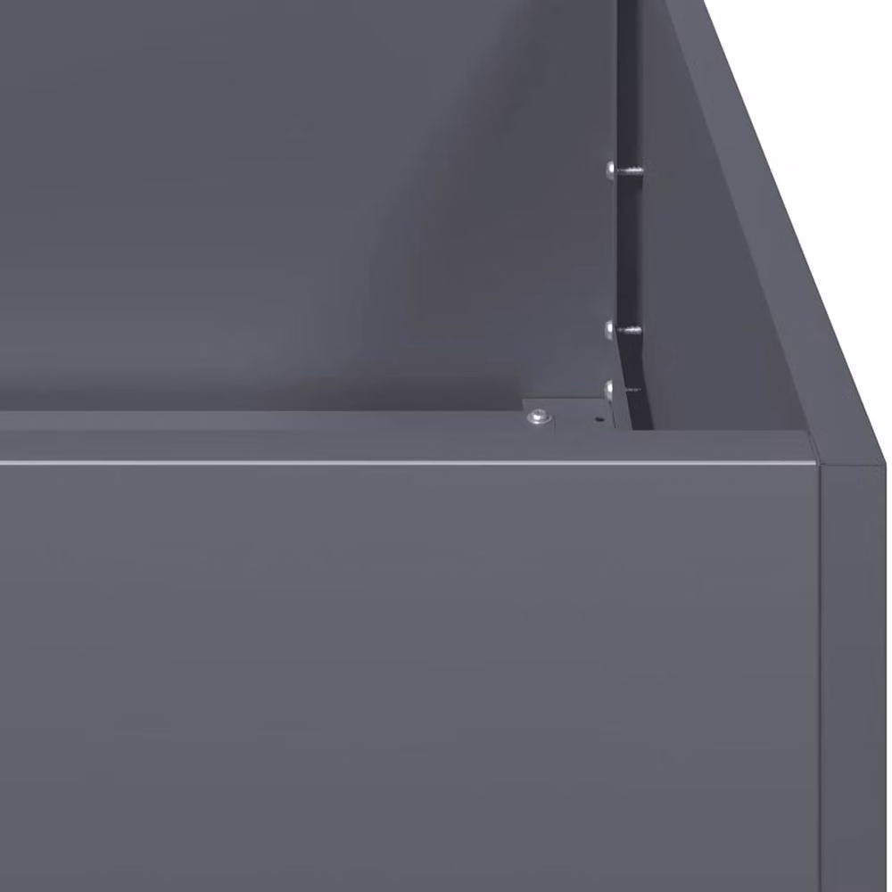 Berkfield Home Anthracite Steel Planter in Dark Grey, W/D/H: 280 x 80 x 40 cm – 3