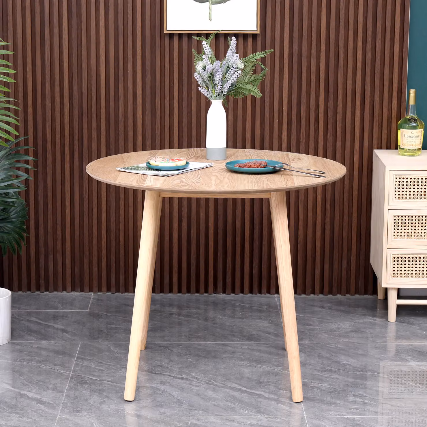 Nordlys Round Scandinavian Design Wood Dining Table in Brown Walnut – 2