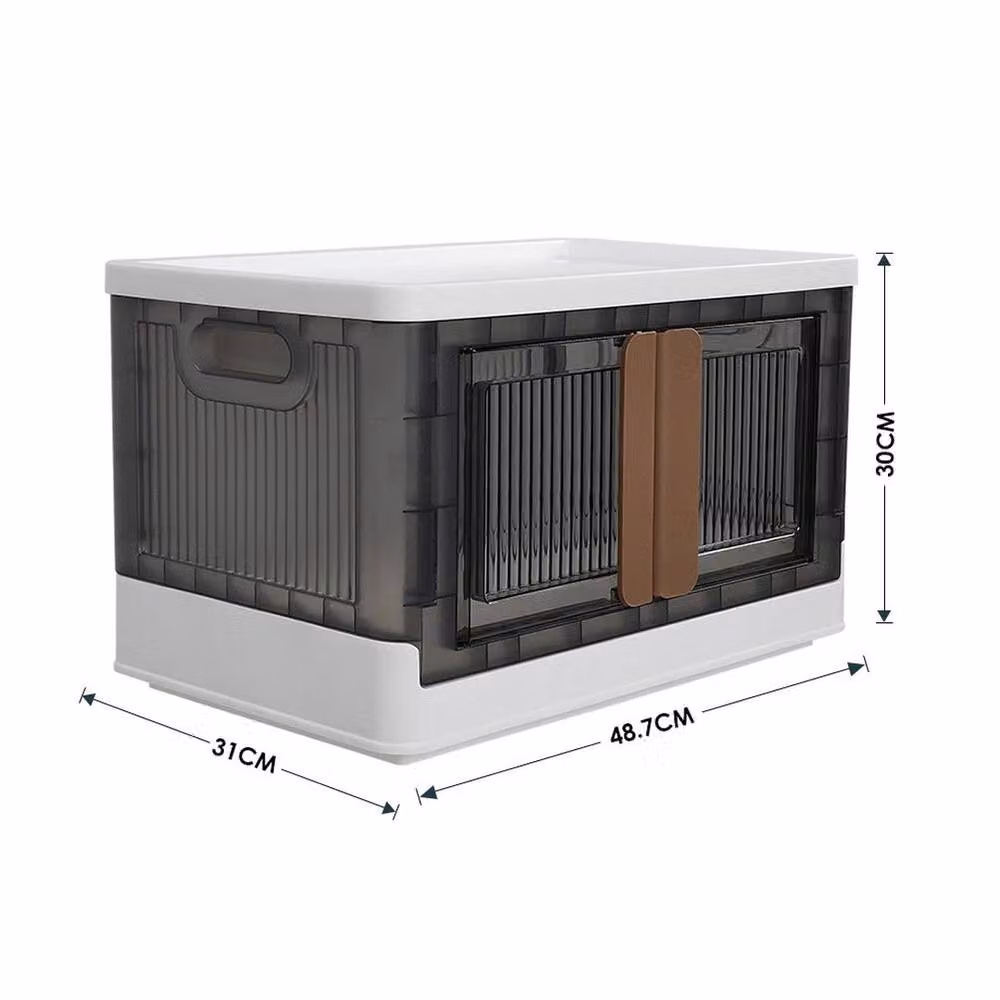 KORVIXA Stackable and Foldable Plastic Storage Bins in Transparent – 2