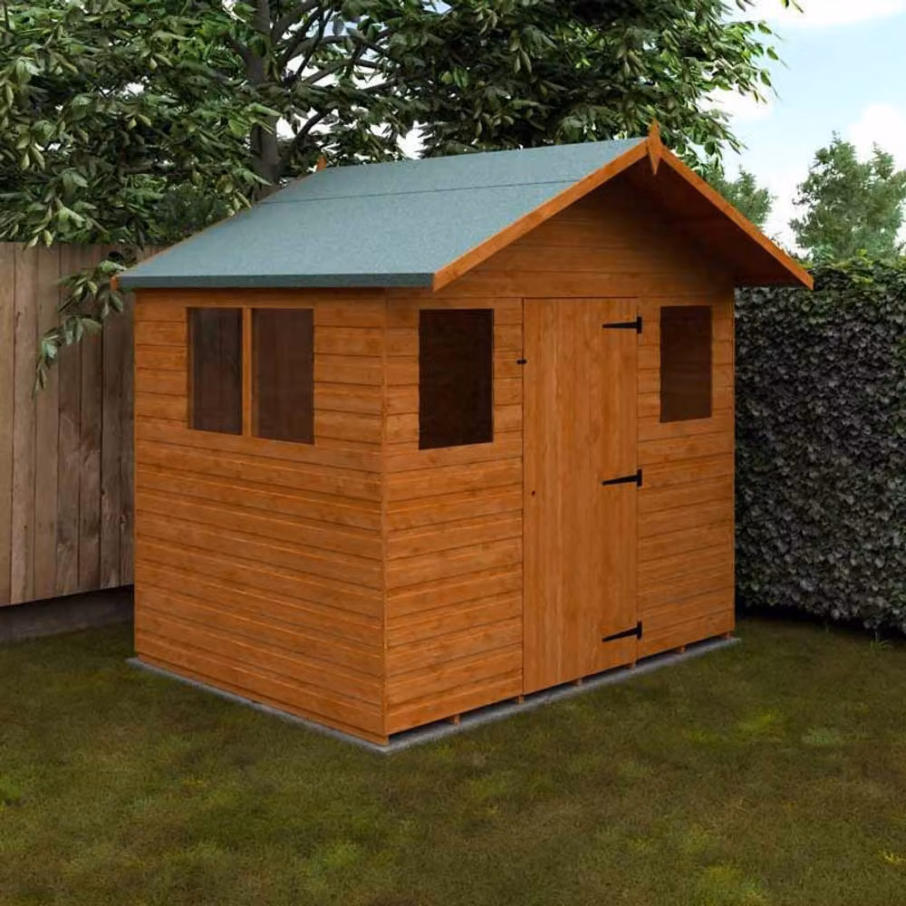 Buttercup Farm 6 x 8 Feet Cabin Shed in Burnt Orange, 12mm Solid Wood – 2