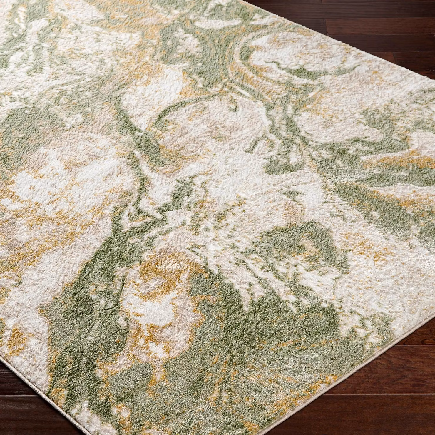 Livabliss San Francisco Abstract Modern Marble Living Room Rug in Multicolour Green, W: 200 cm, D: 275 cm – 3