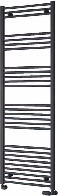 Bathroom Kingdom Capo Anthracite Straight Heated Towel Rail, Grey, H 180 cm x W 60 cm