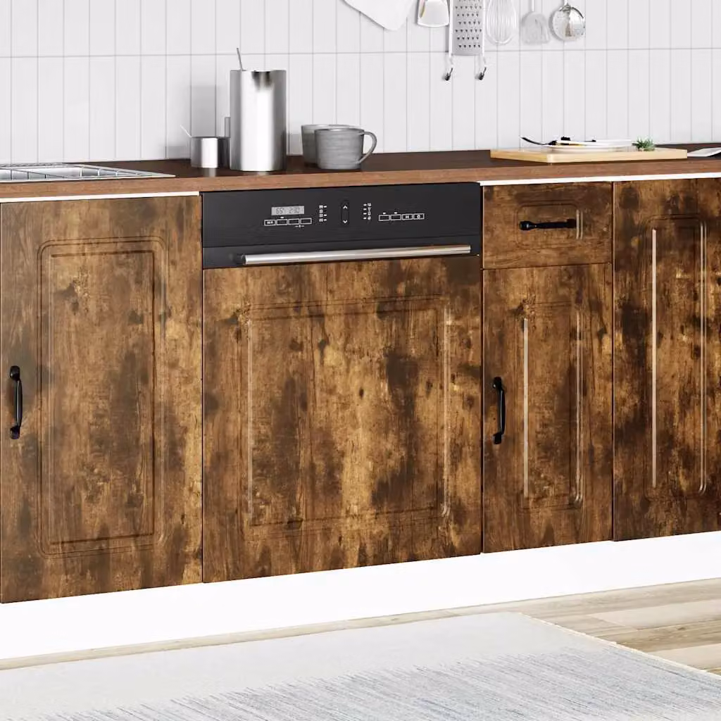 Berkfield Home Kalmar Dishwasher Panel in Smoked Oak Brown, W/D/H: 60 x 1.5 x 67 cm – 3