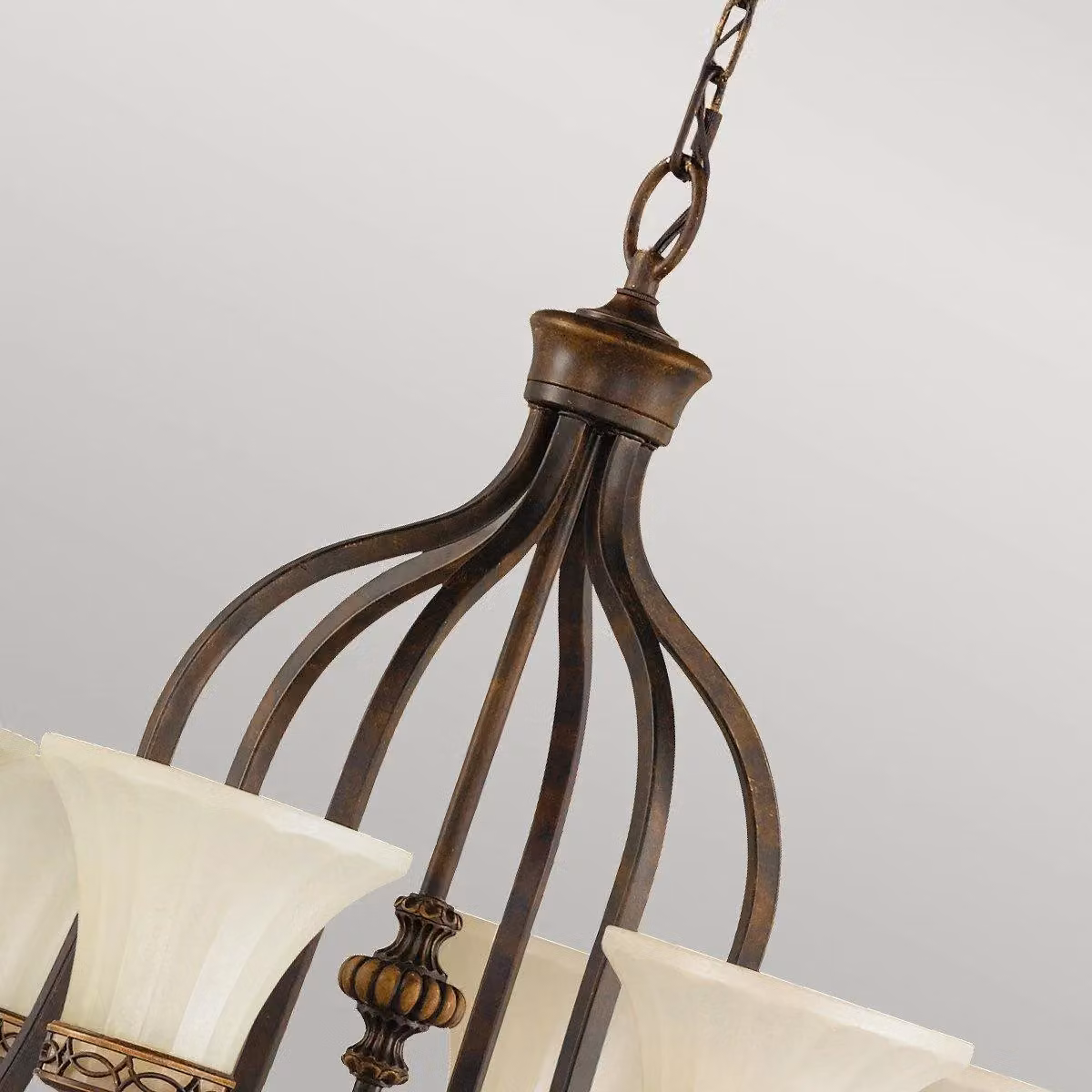 Netlighting Drawing Room 6 Light Multi Arm Chandelier in Brown Walnut Finish with E27 Sockets – 2