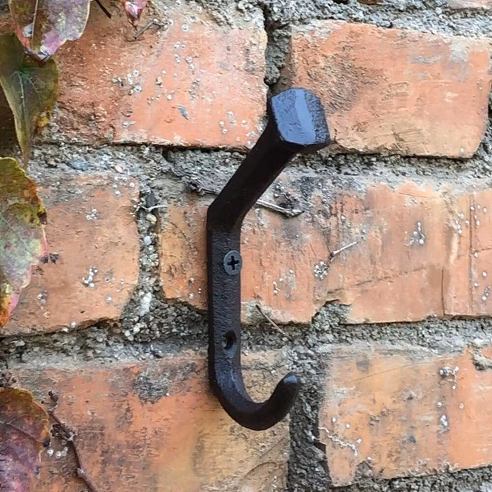 SPETLEK Iron Style Double Coat Hook, 5-Piece Set in Matt Black – 3