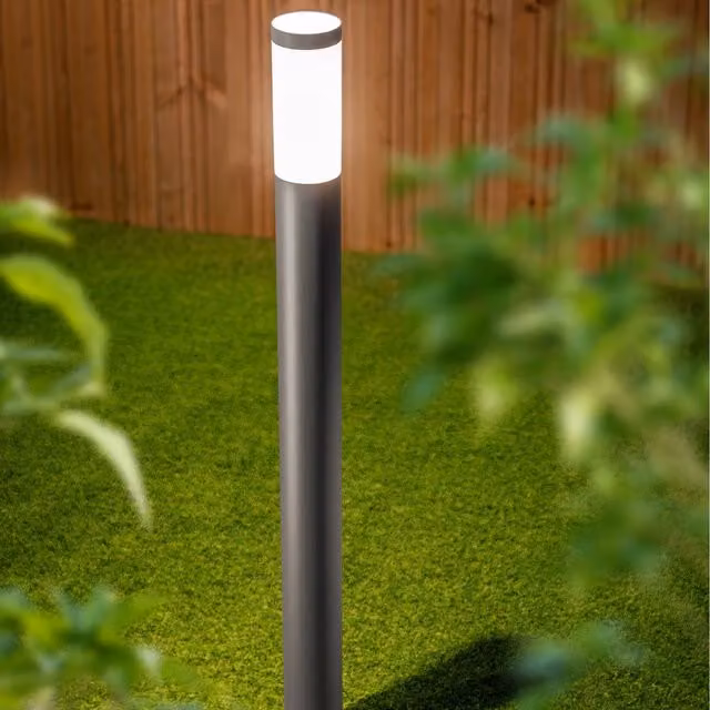 CGC Rome 1m Outdoor Post Light with Opal Diffuser in Anthracite Grey