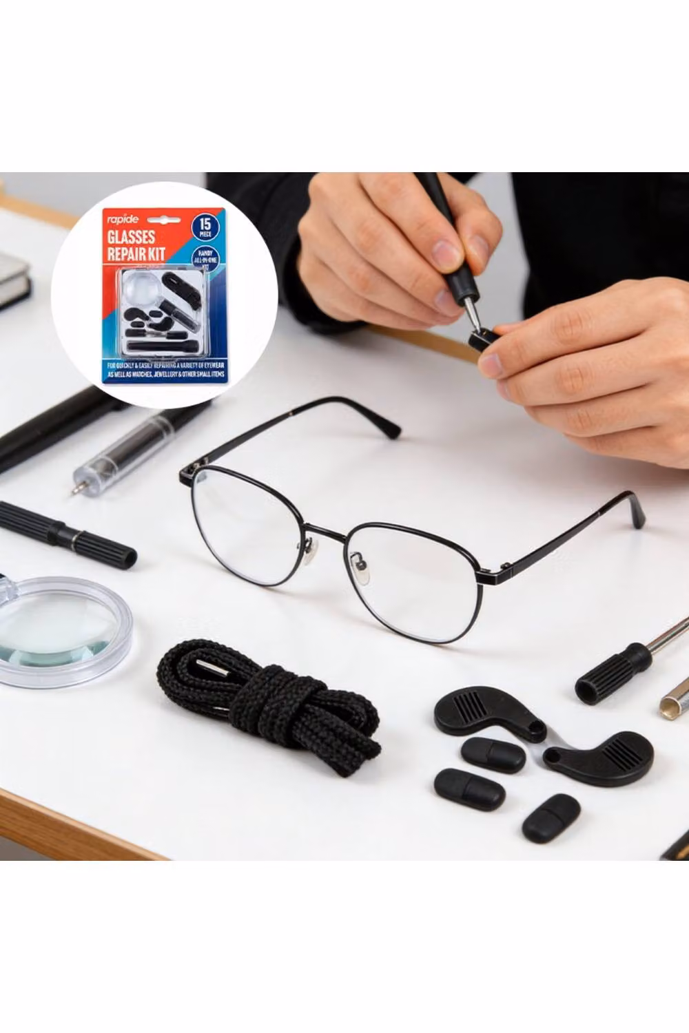 KDMD 15 Piece Glasses and Sunglasses Repair Tool Kit in Black – 2