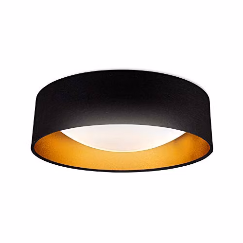 B.K.Licht Round LED Ceiling Light in Black and Gold, 18W, 2200Lm, 4000K Neutral White, Diameter: 40 cm – 7