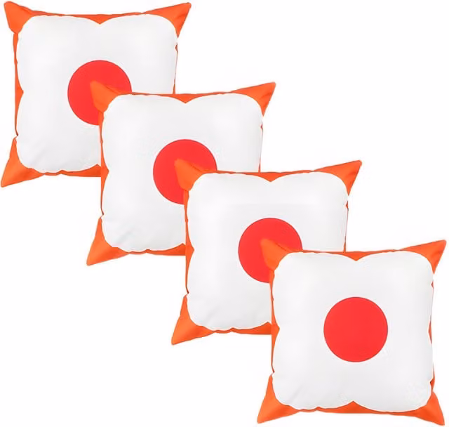 Gardenista Water Resistant Graphic Printed Square Outdoor Scatter Cushion in Orange and Red