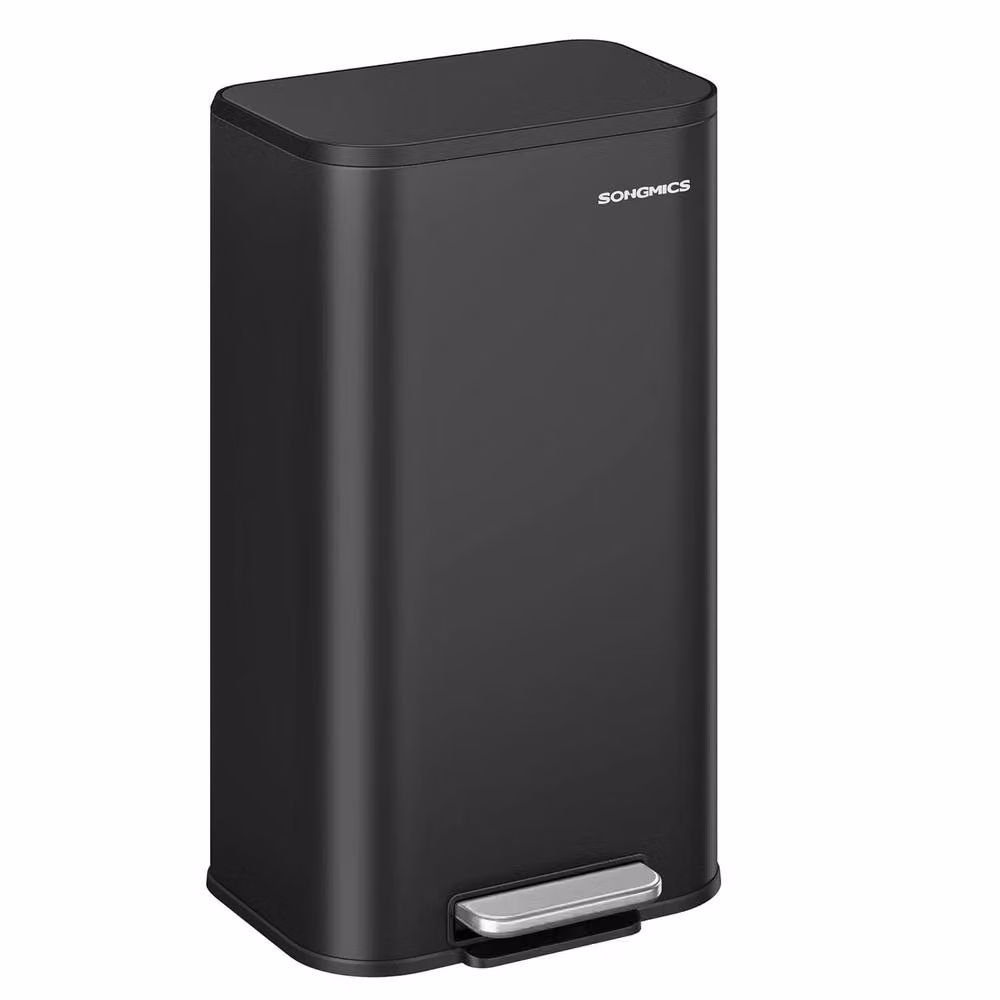 The Bazaarist Steel Kitchen Pedal Bin with Soft Close Lid and Removable Inner Bucket, Jet Black – 2