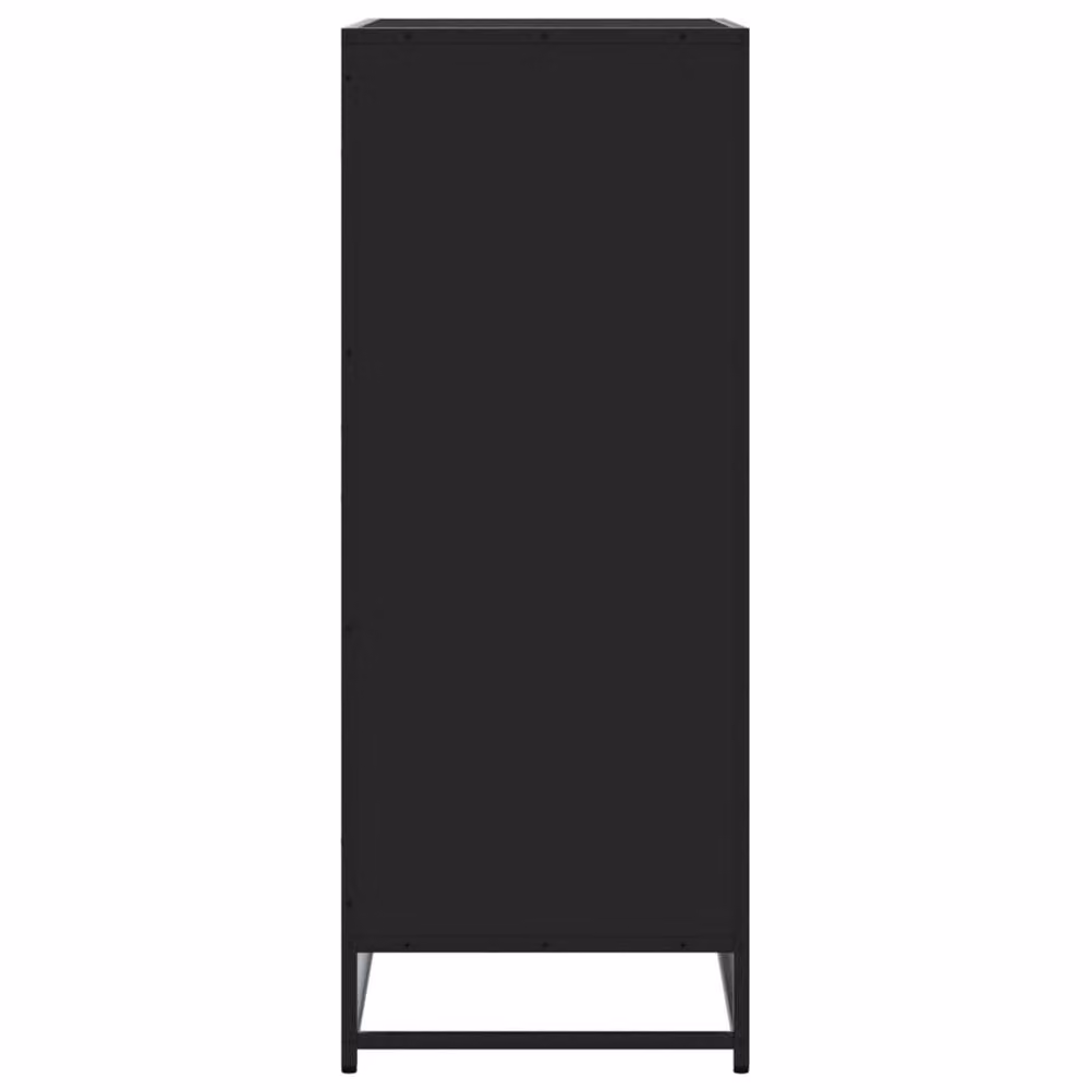 Berkfield Home Black Modern Shoe Cabinet in Engineered Wood and Metal, W/D/H: 75 x 38 x 97.5 cm – 3