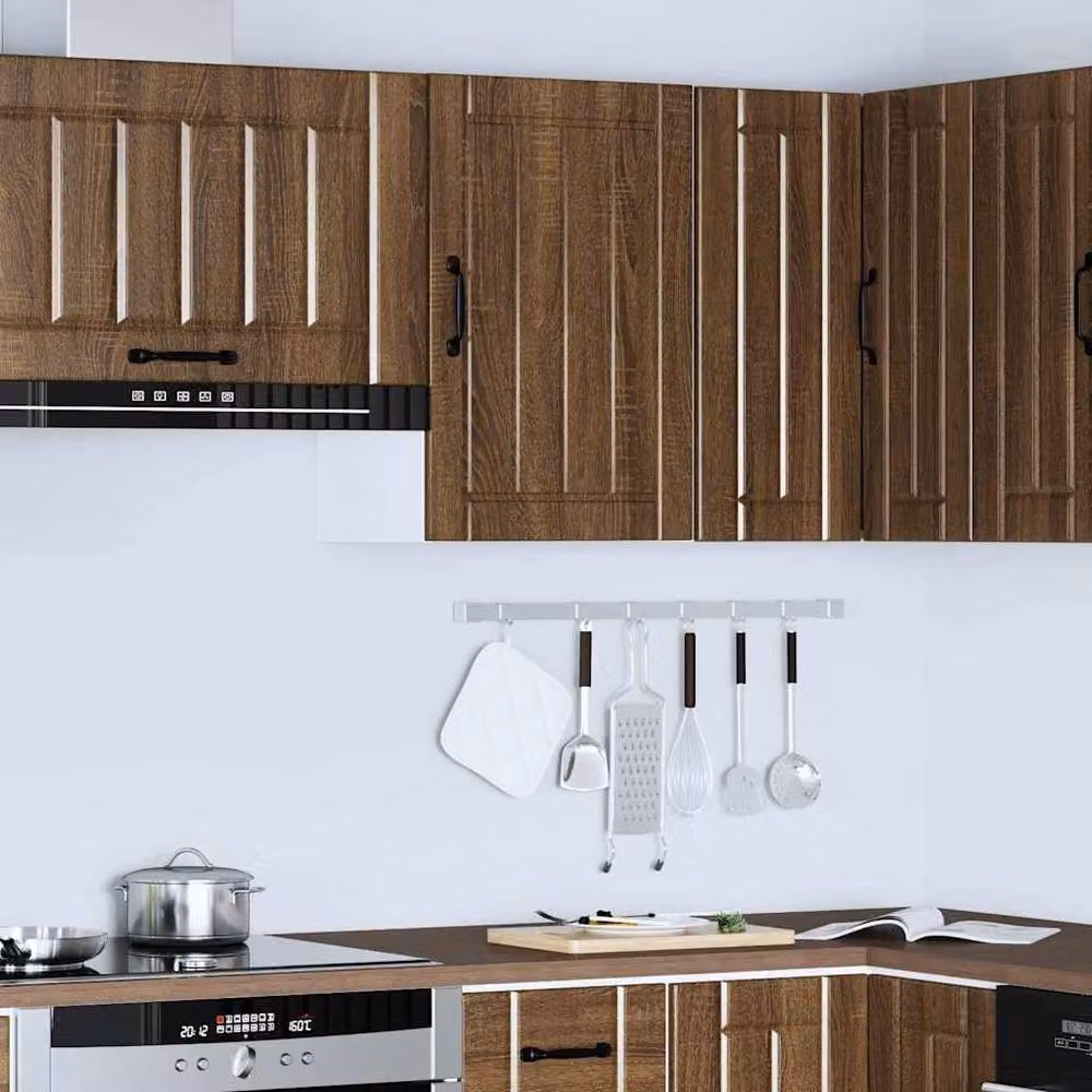 Berkfield Home Lucca Kitchen Wall Cabinet in Brown Oak Engineered Wood, W: 60.0 cm, H: 31.0 cm, D: 25.0 cm – 3