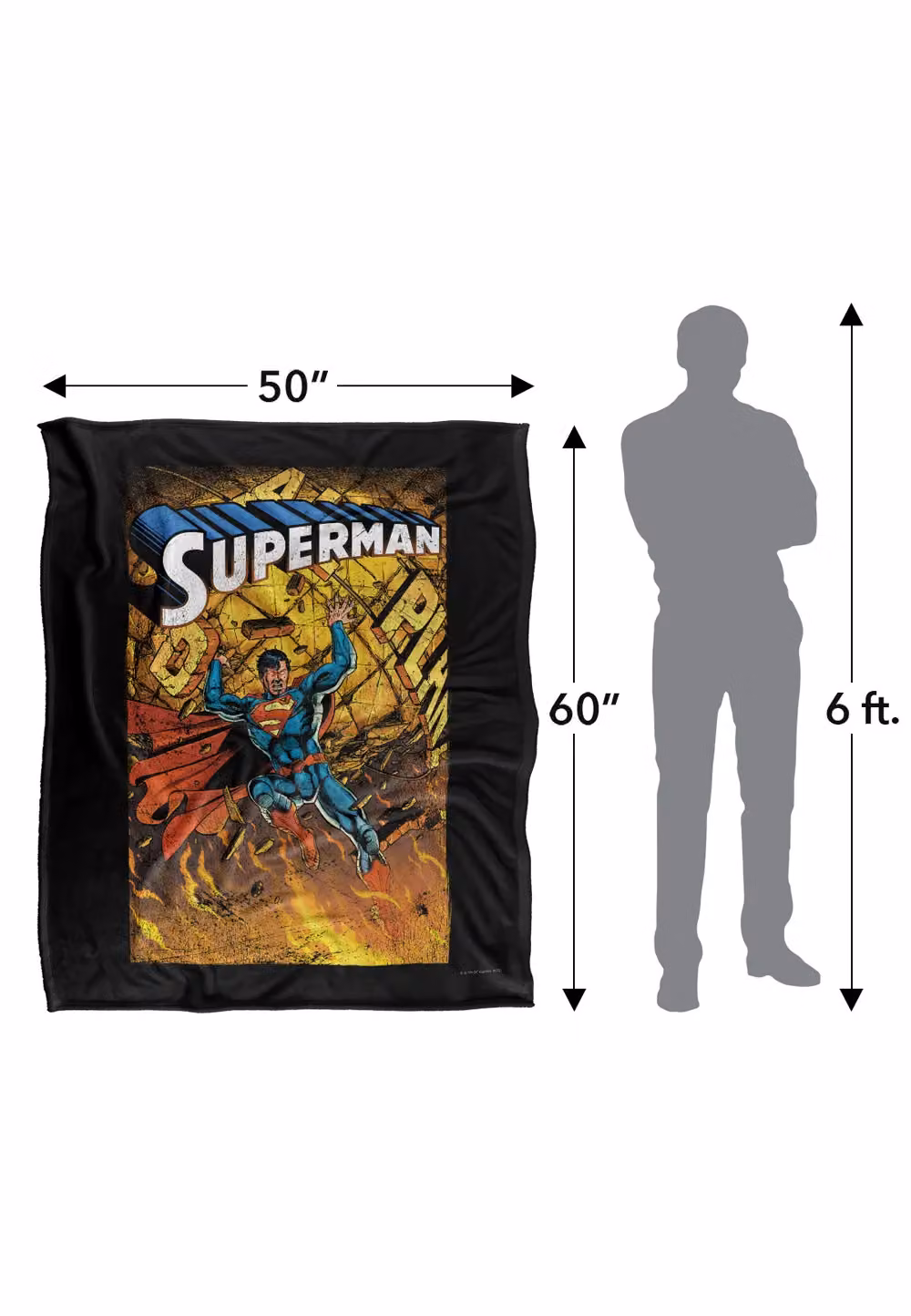Superman DC Comics Silky Touch Super Soft Fleece Throw Blanket, White, W/D/H: 152 x 127 cm – 9