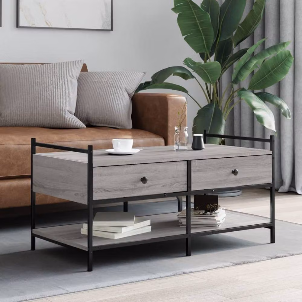 Berkfield Home Decorative Coffee Table in Grey Sonoma, W/D/H: 99 x 50 x 50 cm – 2