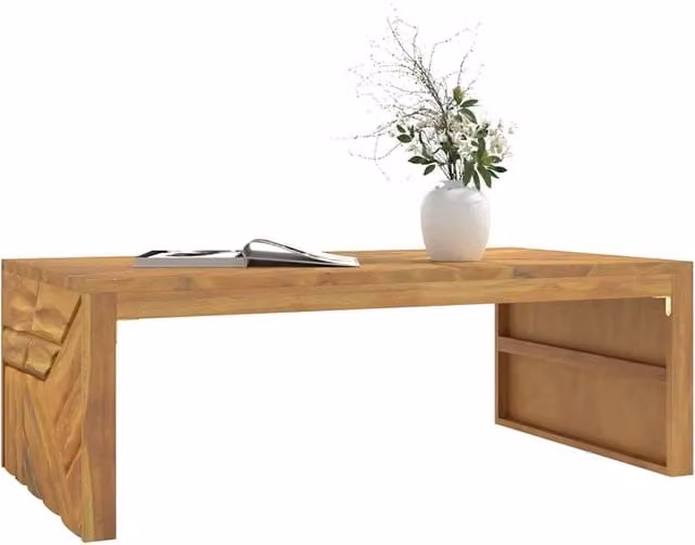 Berkfield Home Brown Solid Teak Wood Coffee Table W/D/H: 110 x 60 x 38 cm – 1