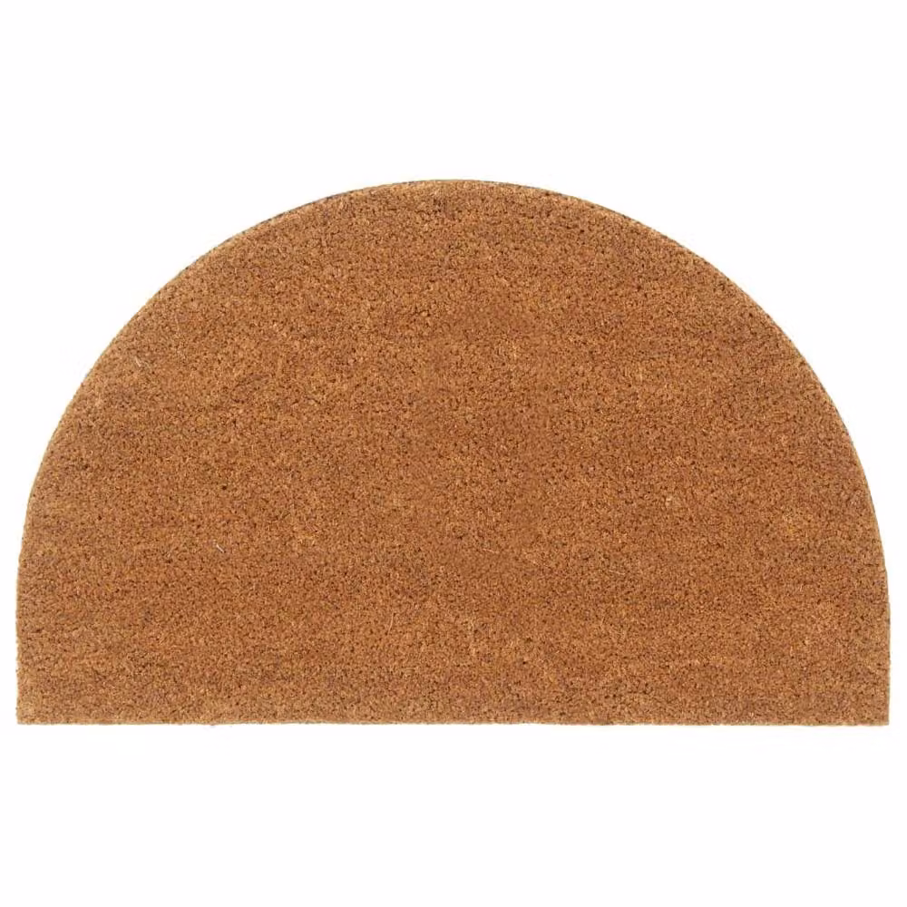 Berkfield Home Durable Semicircular Coir and PVC Door Mat, Brown, W: 80 cm, D: 50 cm – 2
