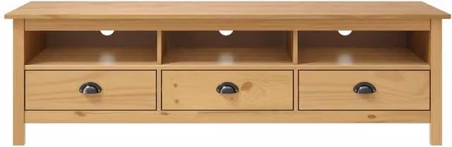 Berkfield Home Hill TV Cabinet in Honey Brown Solid Pine Wood, W: 158 cm, D: 40 cm, H: 47 cm