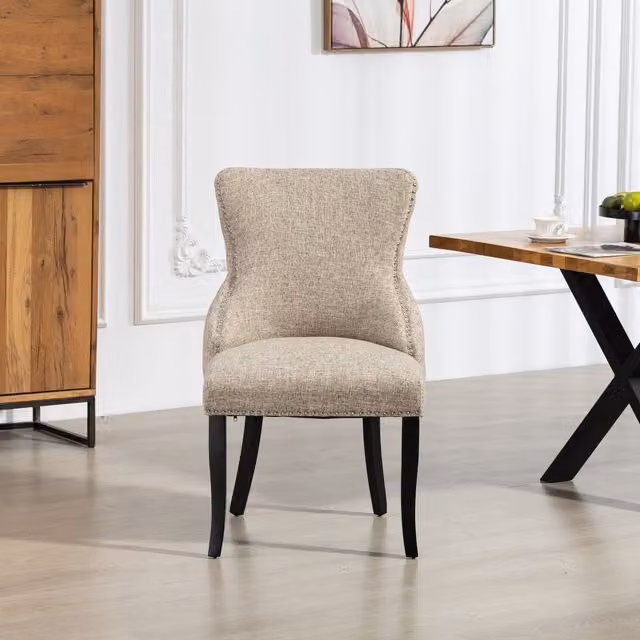 Artemis Home Rodello Fabric Dining Chairs, Set of 2, Beige and Brown