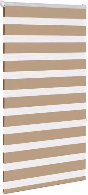 Berkfield Home Elegant Zebra Blind in Sand Brown, W/H: 75 x 150 cm