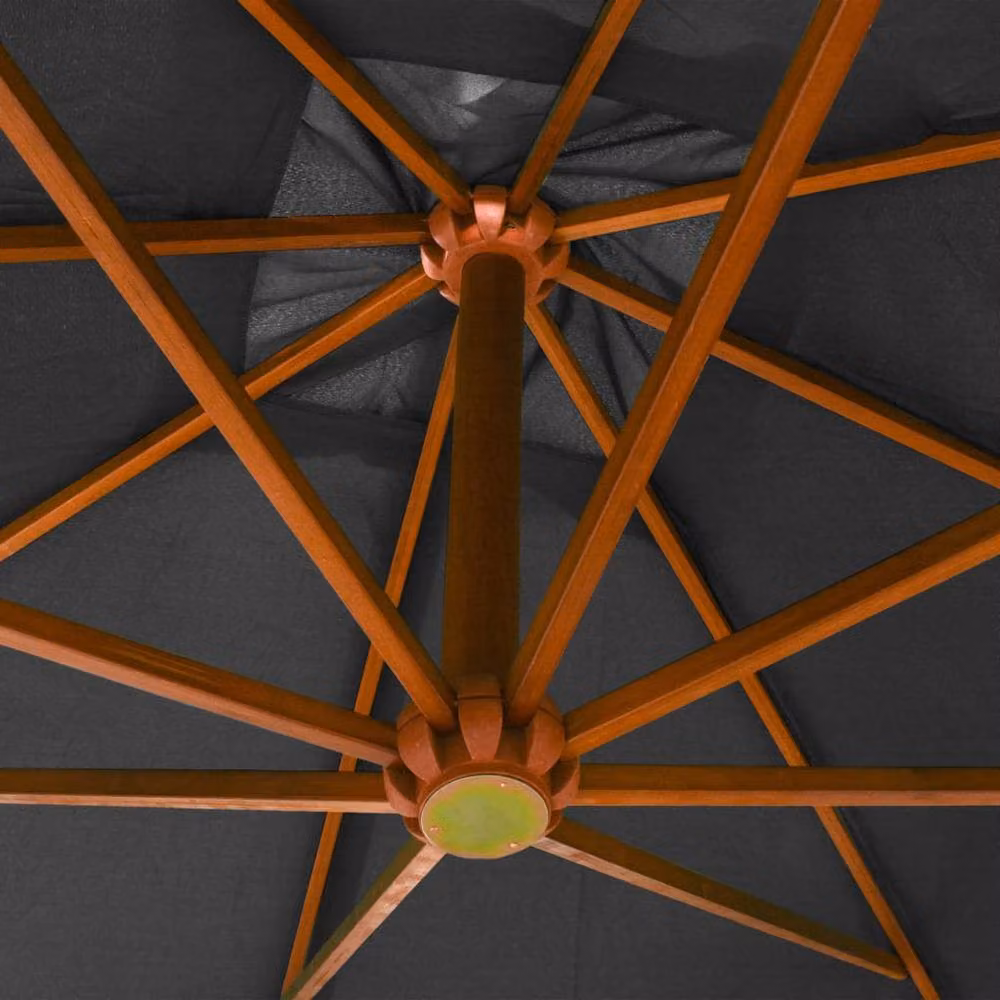 Berkfield Home Anthracite Cantilever Hanging Parasol with Black Solid Fir Wood Pole, W/D/H: 300 x 300 x 280 cm – 2
