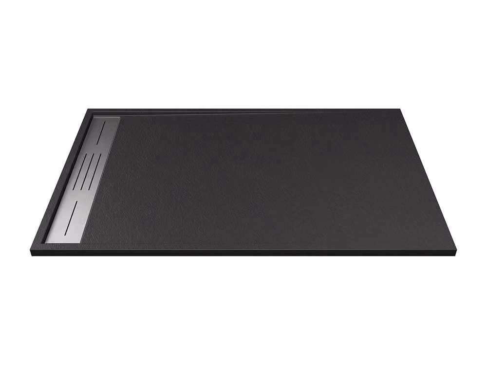 Vente-unique Lyrosa Rectangular Resin Shower Tray, Black, W: 120 cm, D: 80 cm – 2