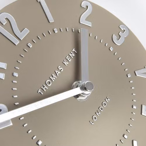 Thomas Kent Mocha Mulberry Mantel Clock with Quartz Movement and Silver Embossed Numerals, W/D/H: 15 x 15 x 5 cm – 3