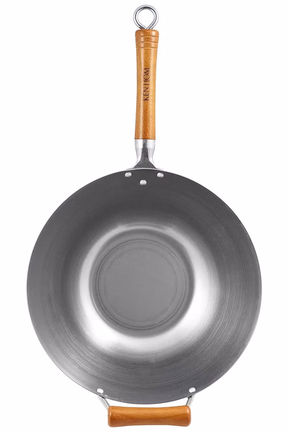 Ken Hom Excellence Non-Stick Carbon Steel Seasoning Wok, 32 cm, Silver – 5