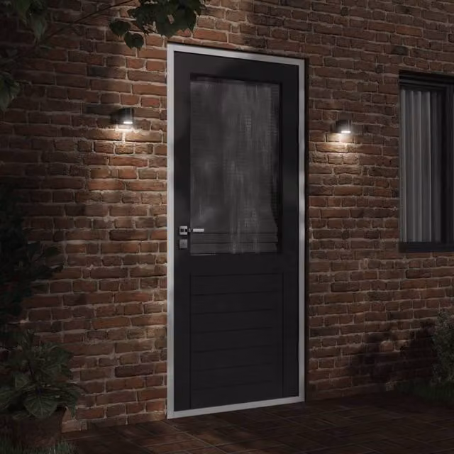 Berkfield Home Black Die-cast Aluminium Outdoor Wall Light with Glass Cover – 1