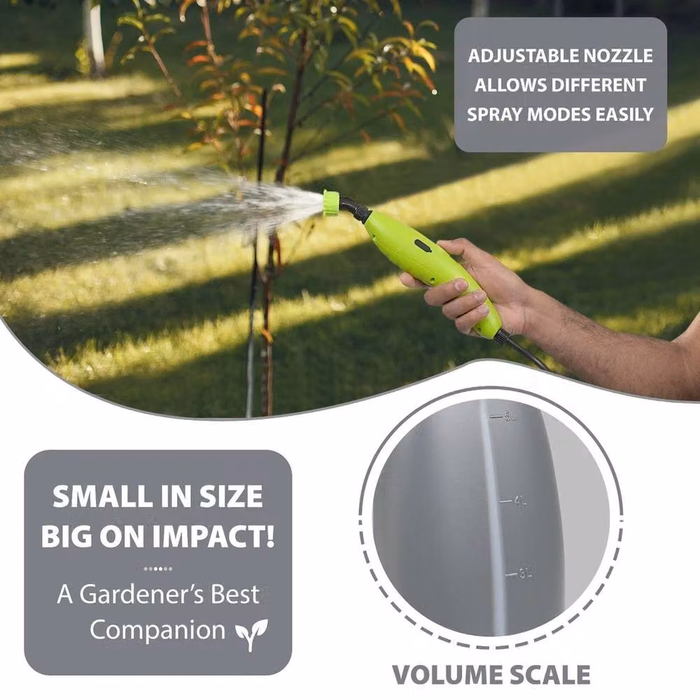 SPETLEK 5L Electric Battery Powered Garden Sprayer in Grey – 3