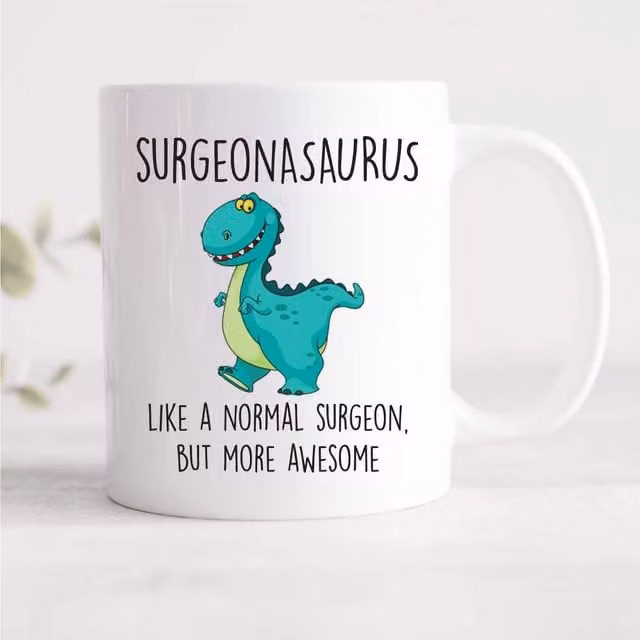 60 Second Makeover Surgeonasaurus Ceramic Mug in White