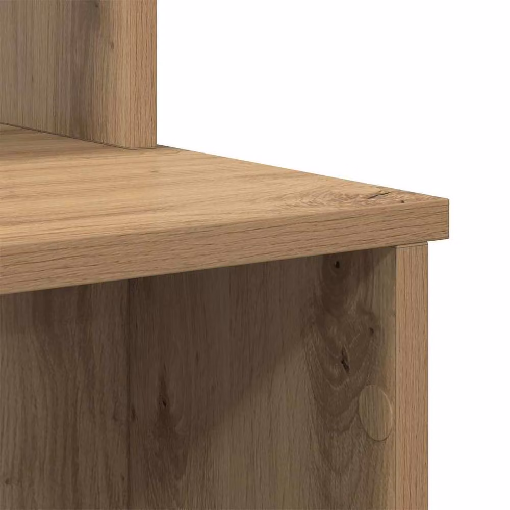 Berkfield Home Elegant Writing Desk with Storage in Artisan Oak Brown, W/D/H: 120.5 x 44 x 88.5 cm – 6