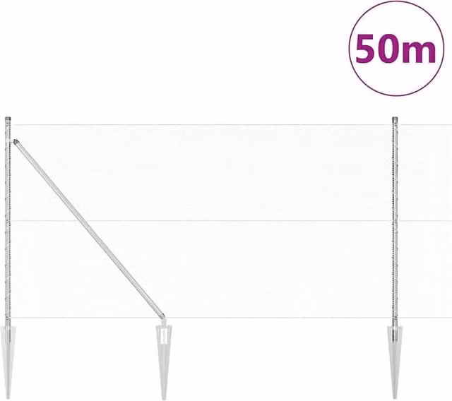 Berkfield Home Hexagon Fence, Galvanised Steel, Silver, 1 x 50 m – 1